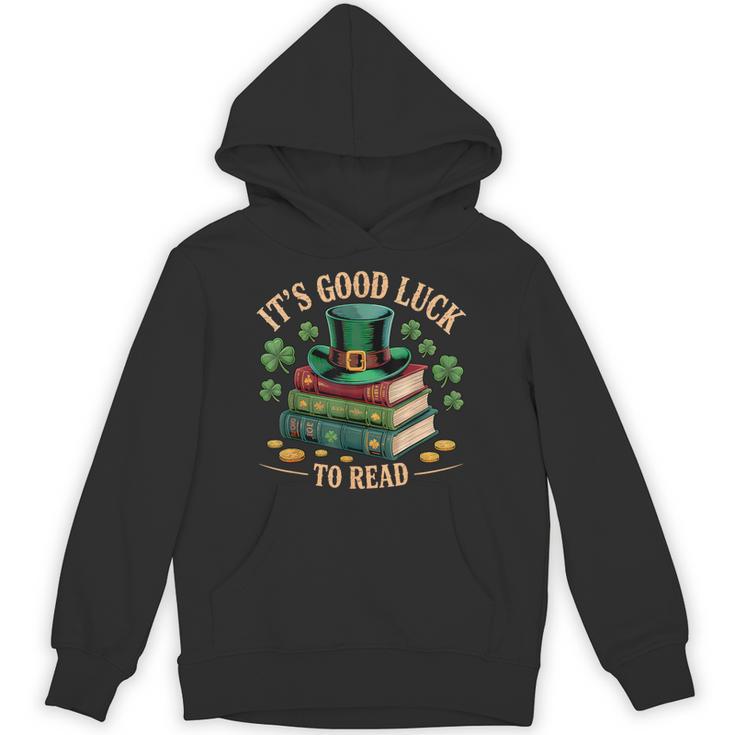 Vintage It's Good Luck To Read St Patrick's Day Book Lucky Unisex Hoodie