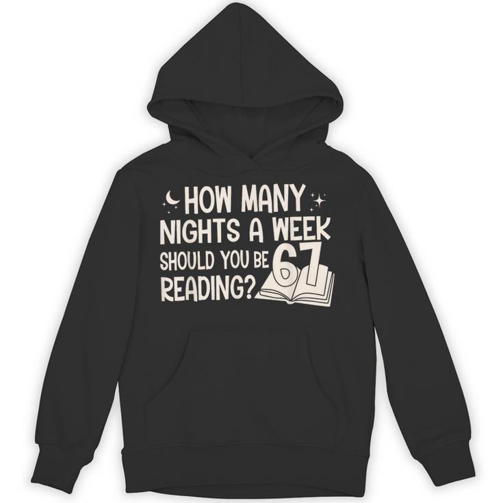 Vintage How Many Nights Reading 67 Meme Book Lover Teacher Unisex Hoodie