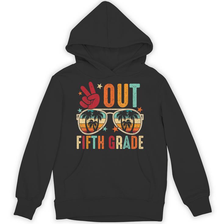 Vintage Peace Out 5th Grade Graduation Last Day Of School Unisex Hoodie