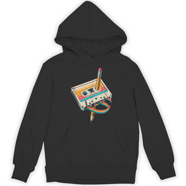 Vintage Pencil Rewind Cassette Tape Nostalgia Party 80s 90s Unisex Hoodie