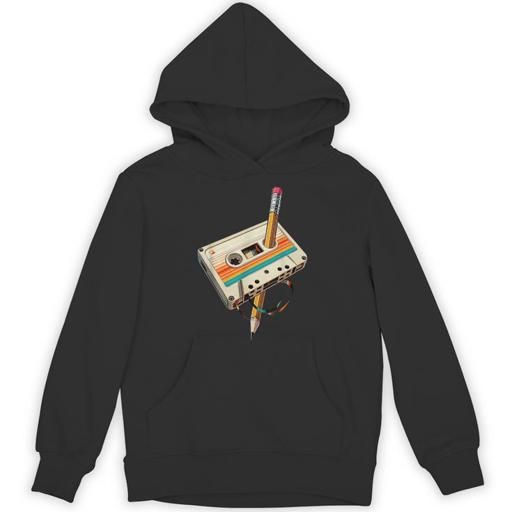 Vintage Pencil Rewind Cassette Tape Nostalgia Party 80s 90s Unisex Hoodie