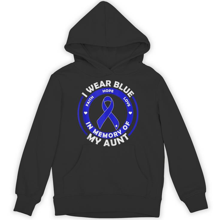 I Wear Blue In Memory Of My Aunt Colon Cancer Awareness Unisex Hoodie