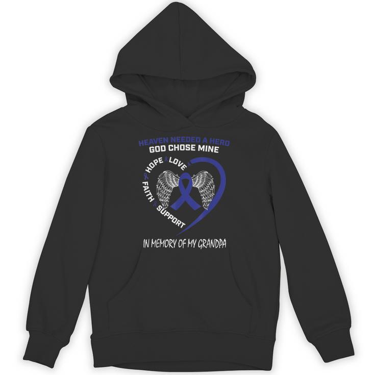 I Wear Blue In Memory Of My Grandpa Colon Cancer Awareness Unisex Hoodie