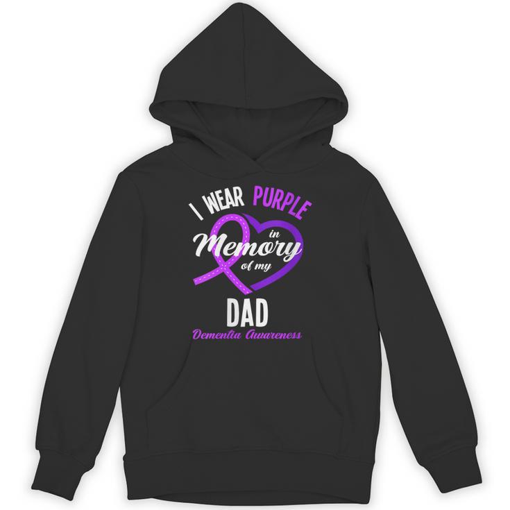 I Wear Purple In Memory For My Dad Dementia Awareness Unisex Hoodie