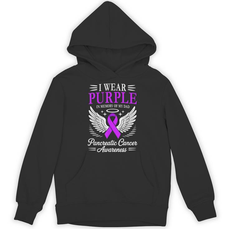 I Wear Purple In Memory Of My Dad Pancreatic Cancer Unisex Hoodie