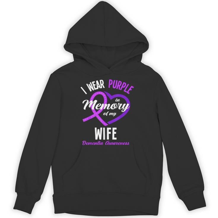 I Wear Purple In Memory For My Wife Dementia Awareness Unisex Hoodie