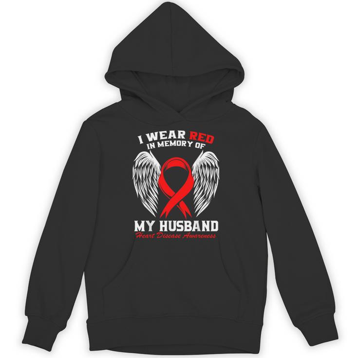 I Wear Red In Memory Of My Husband Heart Disease Awareness Unisex Hoodie