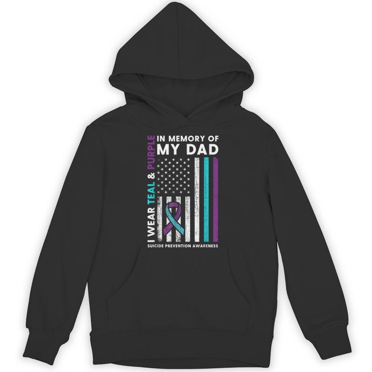 I Wear Teal & Purple In Memory Of My Dad Suicide Prevention Unisex Hoodie