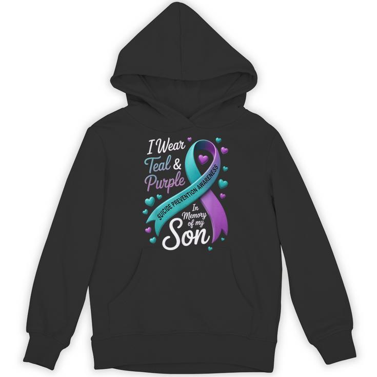 I Wear Teal And Purple In Memory My Son Suicide Prevention Unisex Hoodie