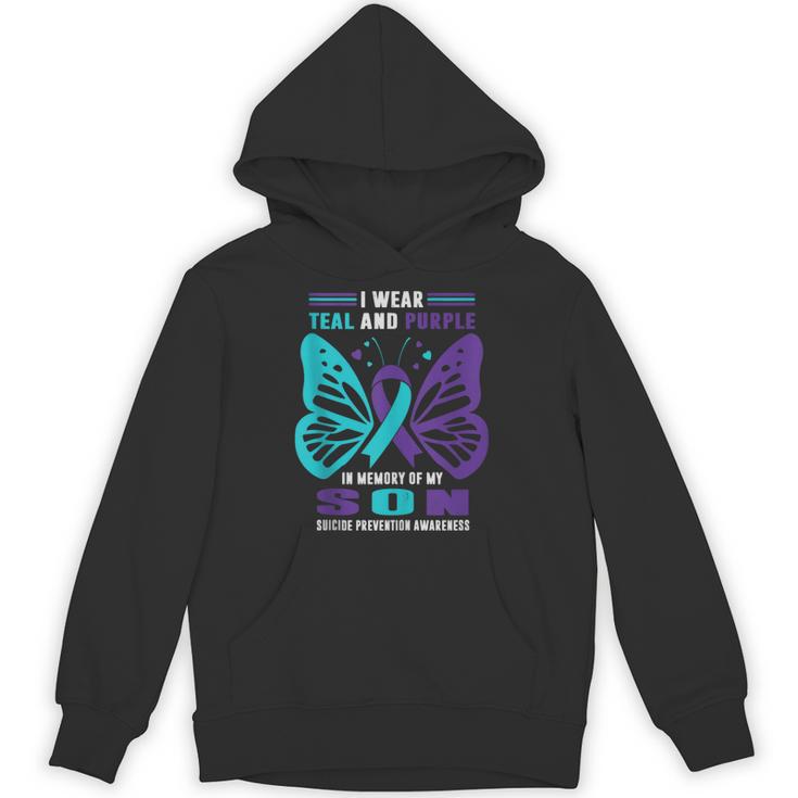 I Wear Teal And Purple In Memory Of My Son Unisex Hoodie