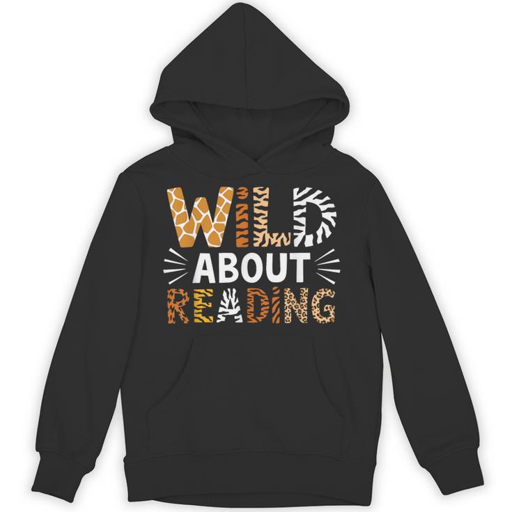 Wild About Reading Animal Bookworm Library Book Lover Reader Unisex Hoodie