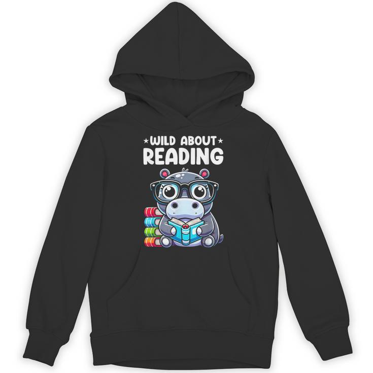 Wild About Reading Book Lover Hippo Unisex Hoodie