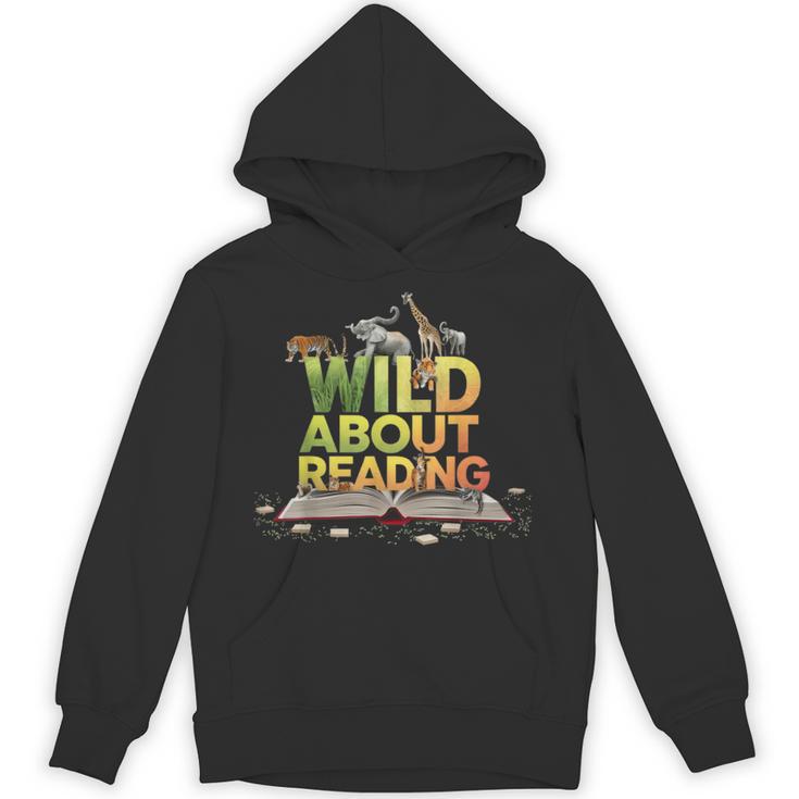 Wild About Reading Books Lovers Novelty Bookworm Library Day Unisex Hoodie