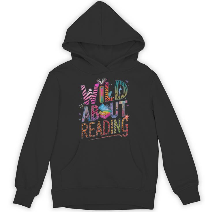 Wild About Reading Books Readers Lovers Bookworm Library Day Unisex Hoodie
