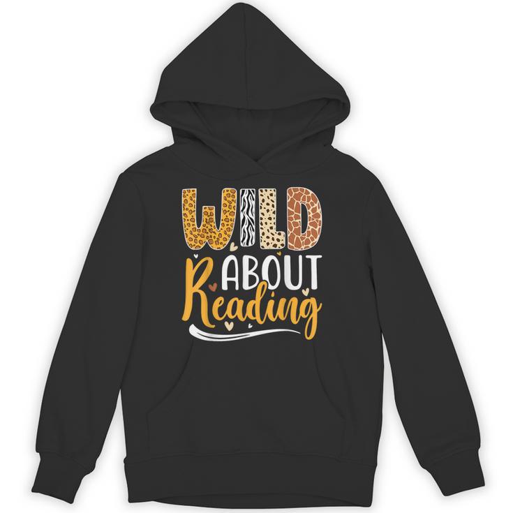 Wild About Reading Lover Bookworm Library Teacher Zoo Animal Unisex Hoodie