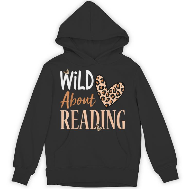 Wild About Reading Teacher Books Reader Lovers Leopard Zebra Unisex Hoodie