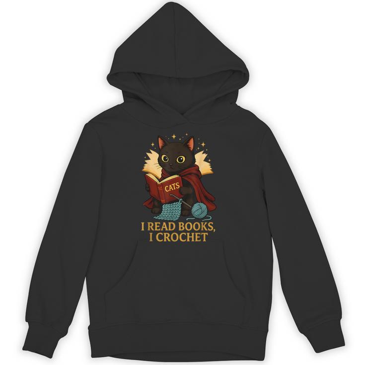 Wizard Cat Reading a Book While Crocheting Unisex Hoodie