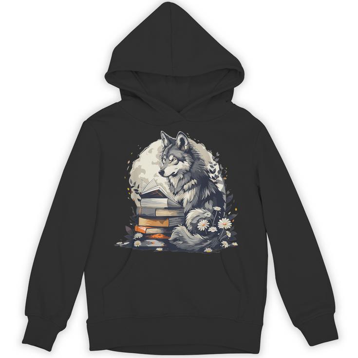 Wolf Reading Book Librarian Library Wolves Unisex Hoodie
