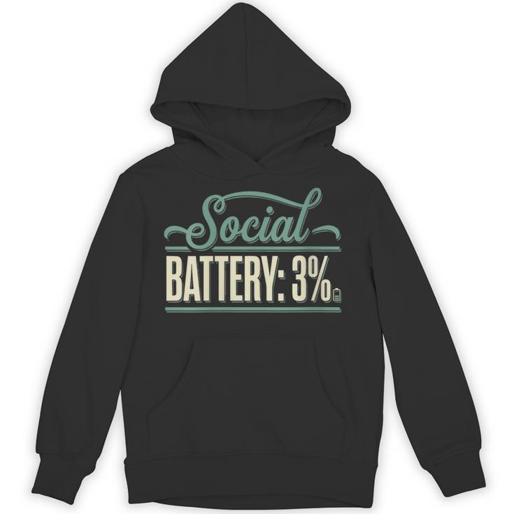 Women's Social Battery 3 Introvert Sarcasm Unisex Hoodie