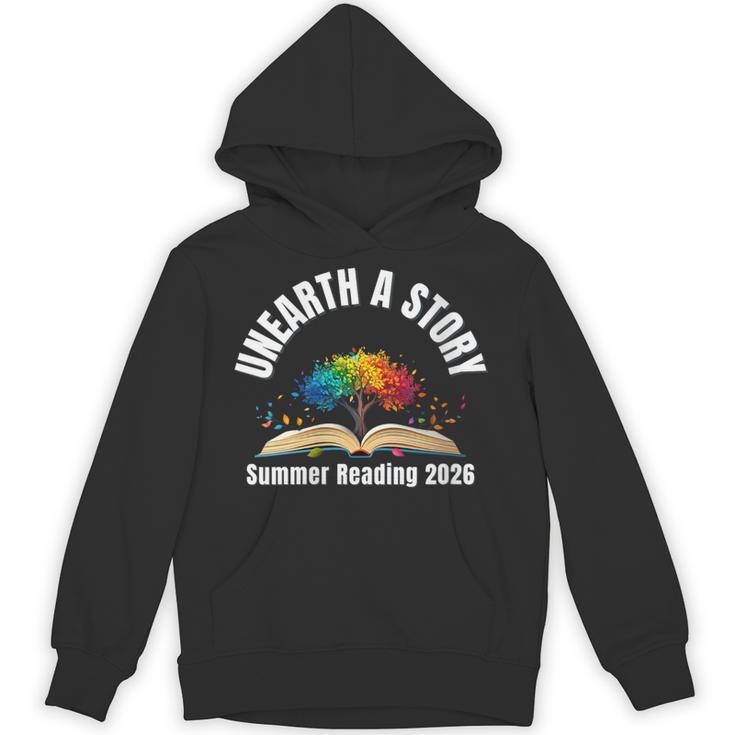 Women's Unearth a Story 2026 Summer Reading Program Tree Book Unisex Hoodie