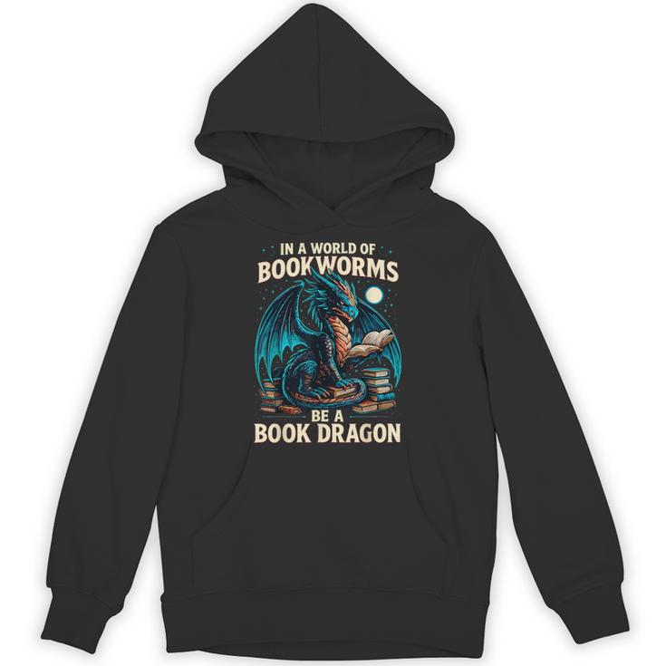 In a World Of Bookworms Be a Book Dragon Reading Unisex Hoodie