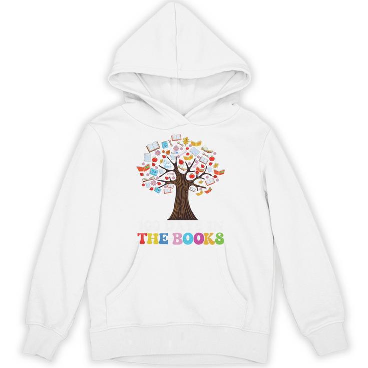 100 Days In The Books Reading Teacher 100th Day Of School Premium Tri-Blend Unisex Hoodie