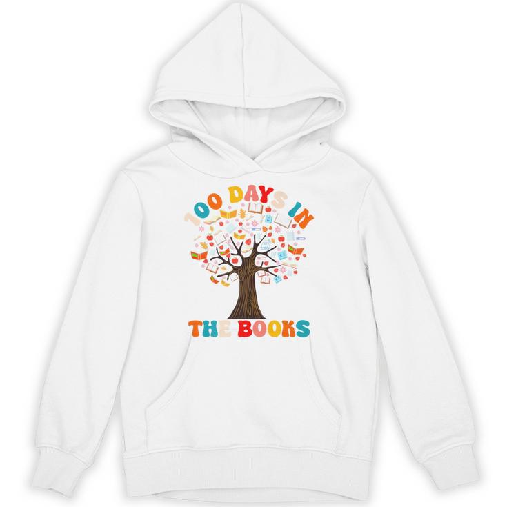 100 Days In The Books Reading Teacher 100th Day Of School Premium Unisex Hoodie