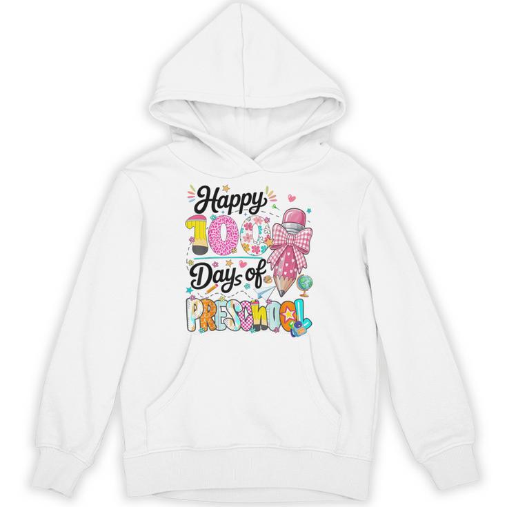 100th Day Of School Teacher Books 100 Days Of Preschool Girl Unisex Hoodie