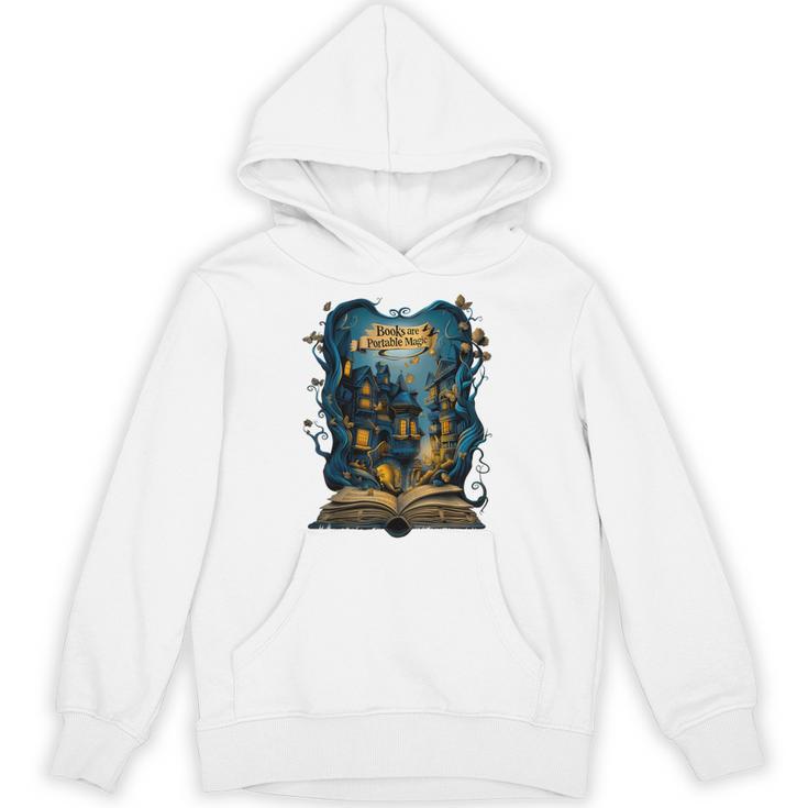 4 Books Are Portable Magic Bookish Reading Nerd Quote Unisex Hoodie