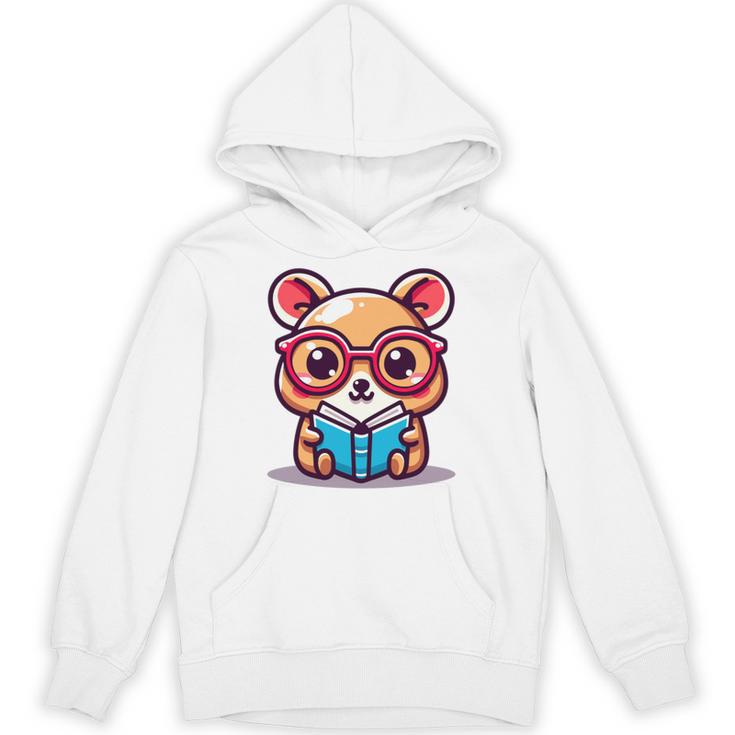 Adorable Book Lover Quokka With Reading Glasses Cute Unisex Hoodie