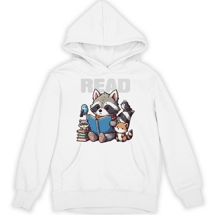 Animals Raccoon Reading Book Librarian Across America Kids Unisex Hoodie