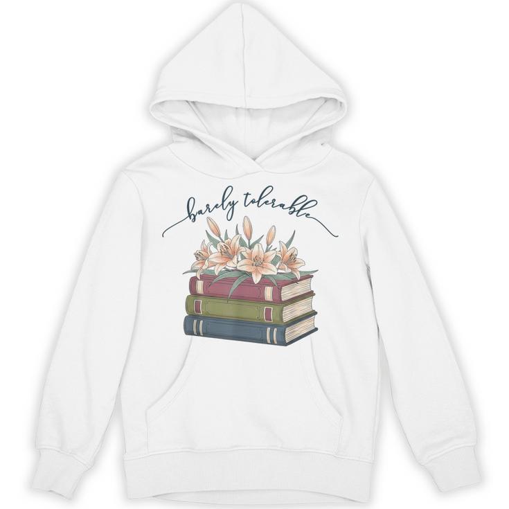 Barely Tolerable Book Lover Floral Quote Pride And Prejudice Unisex Hoodie
