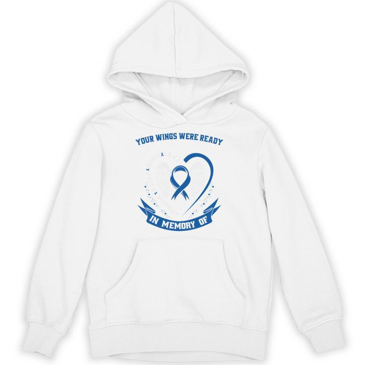 Blue In Memory Of Mom Colon Cancer Awareness Memorial Unisex Hoodie
