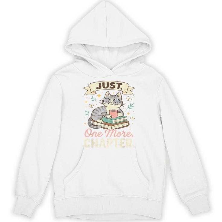 Book Lover Cute Cat Coffee Just 1 More Chapter Cozy Reading Unisex Hoodie