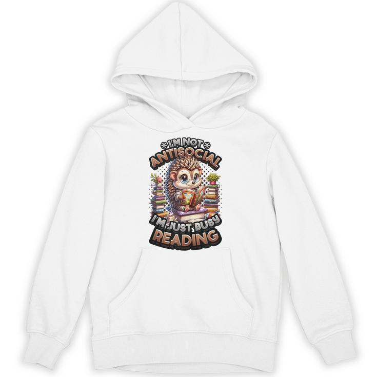 Book Lover Hedgehog Reading Books Introvert Bookworm Unisex Hoodie