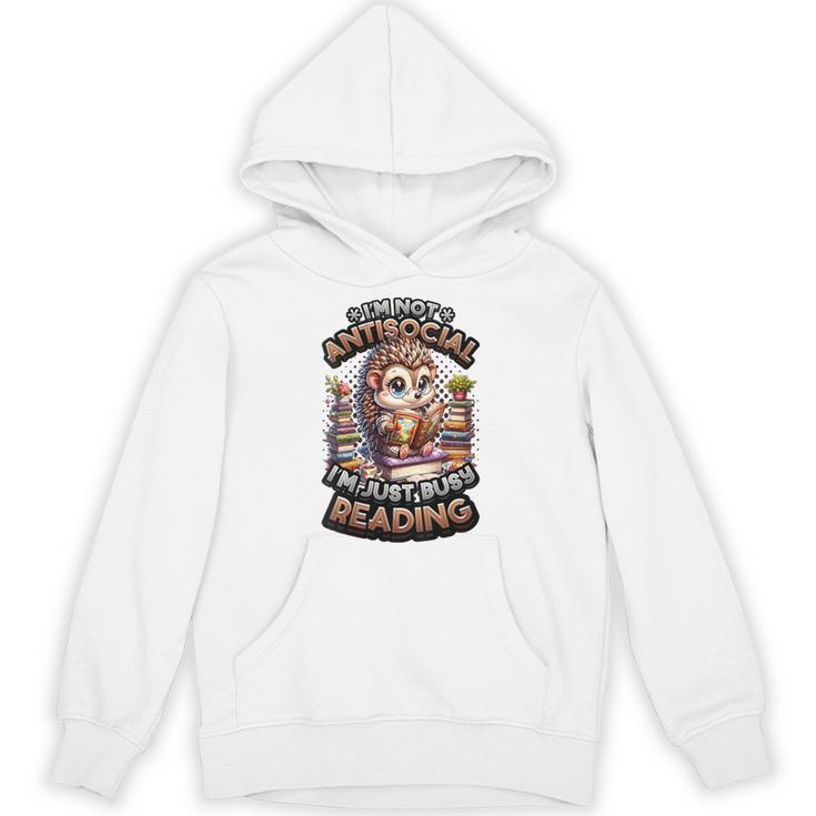 Book Lover Hedgehog Reading Books Introvert Bookworm Unisex Hoodie