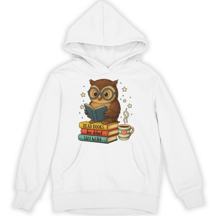 Book Lover Owl Reading Bookish Library Read Books Be Kind Unisex Hoodie