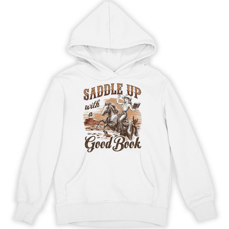 Bookish Retro Western Cowgirl Texas Book Lover Novel Reader Unisex Hoodie