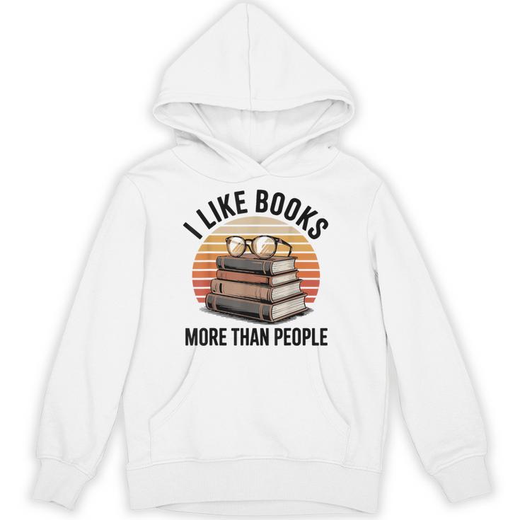 I Like Books More Than People Glasses Unisex Hoodie