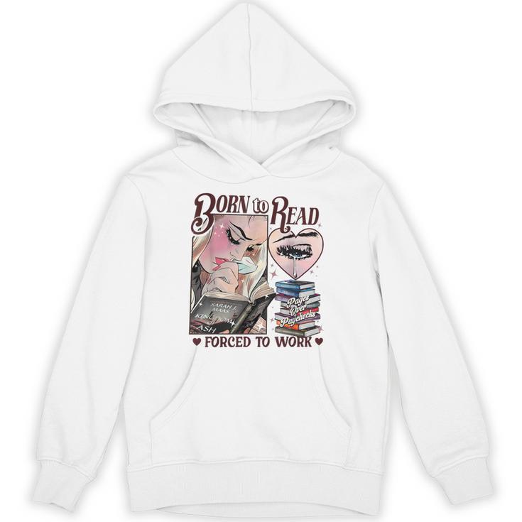 Born To Read Forced To Work Booklover -Adults Book Lovers Casual Grey Small Unisex Hoodie