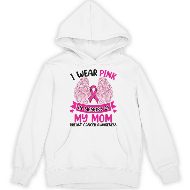 Breast Cancer Wings Shirt I Wear Pink In Memory Of My Mom Unisex Hoodie