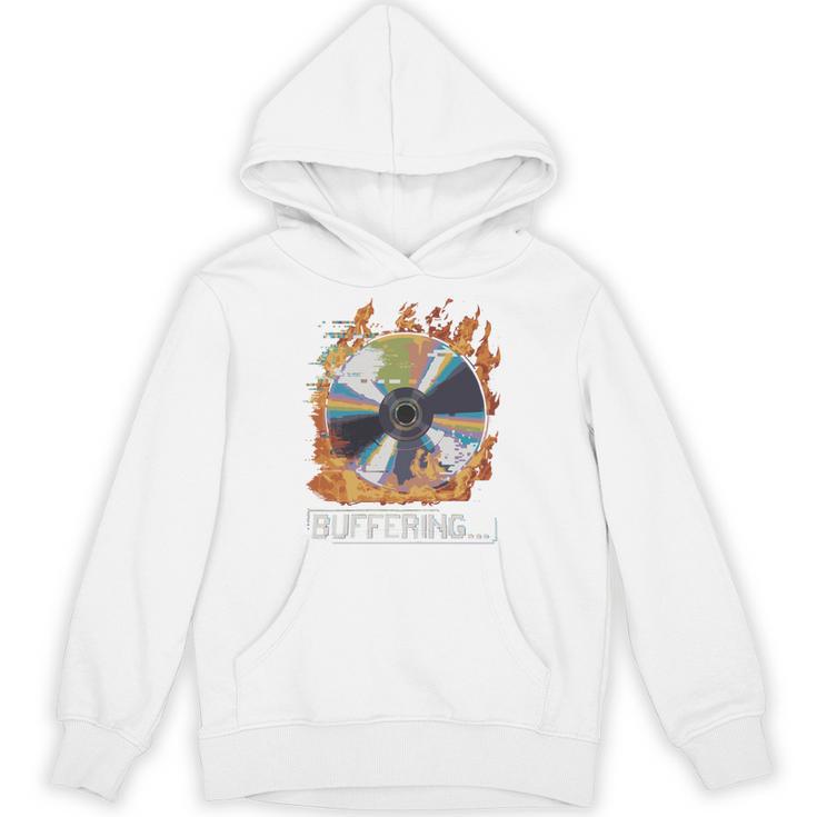 Buffering Glitched CD On Fire 2000s Nostalgia Unisex Hoodie