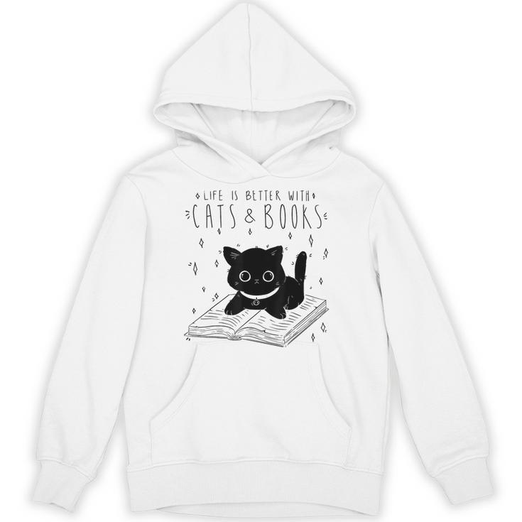 Cat Book For Women Life Is Better With Cats And Books Unisex Hoodie