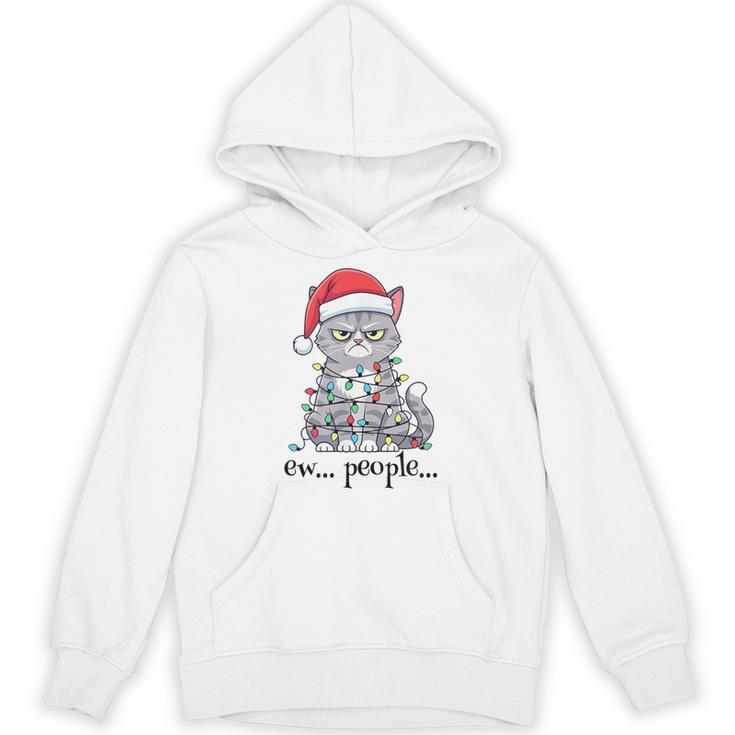 Cat Ew People Adult Humor Introvert Anti-Social Unisex Hoodie
