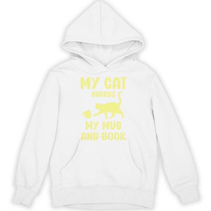 My Cat Guards My Mug And Book Humor Cats Premium Tri-Blend Unisex Hoodie