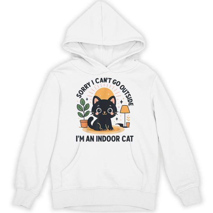 Cat Shirt Introvert Sorry I Can’t Go I’m An Indoor Cat Unisex Hoodie