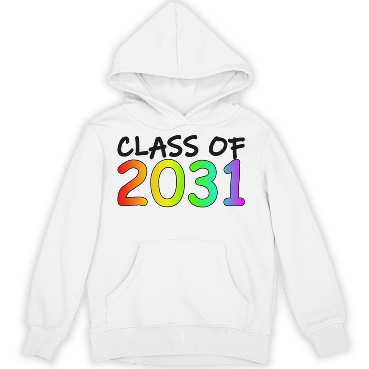 Class Of 2031 Pre-K -12th Grade Hand Prints Space Graduation Unisex Hoodie