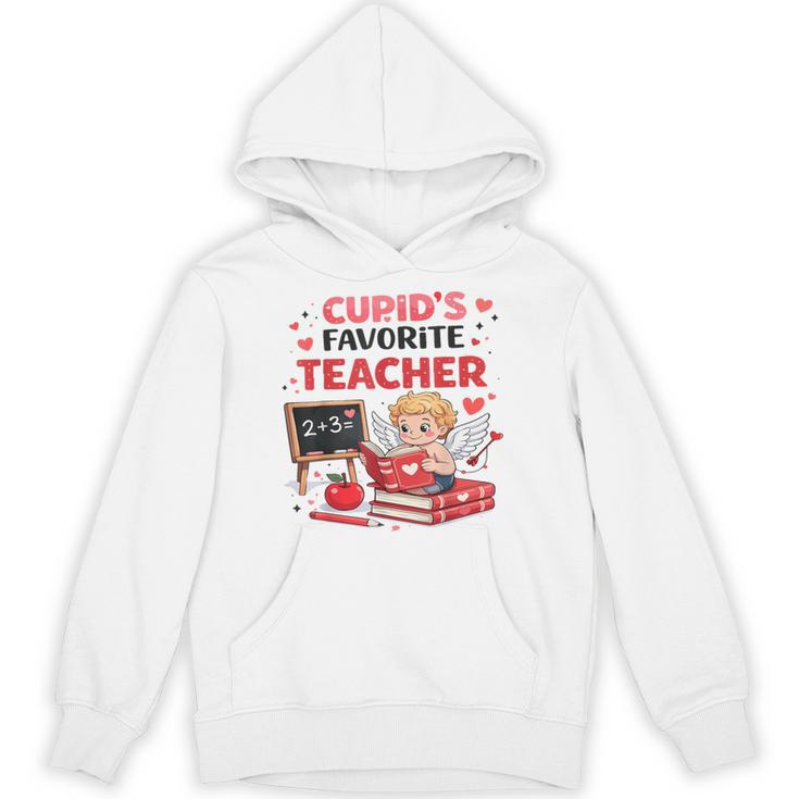 Cupid's Favorite Math Teacher Valentine Reading Book Women Unisex Hoodie