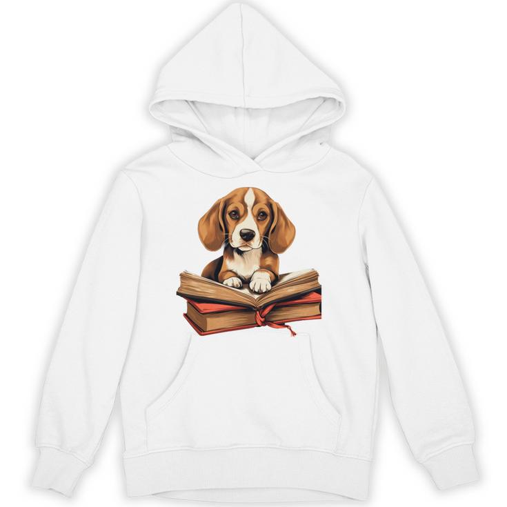 Cute Dog Beagle Reading Book Unisex Hoodie