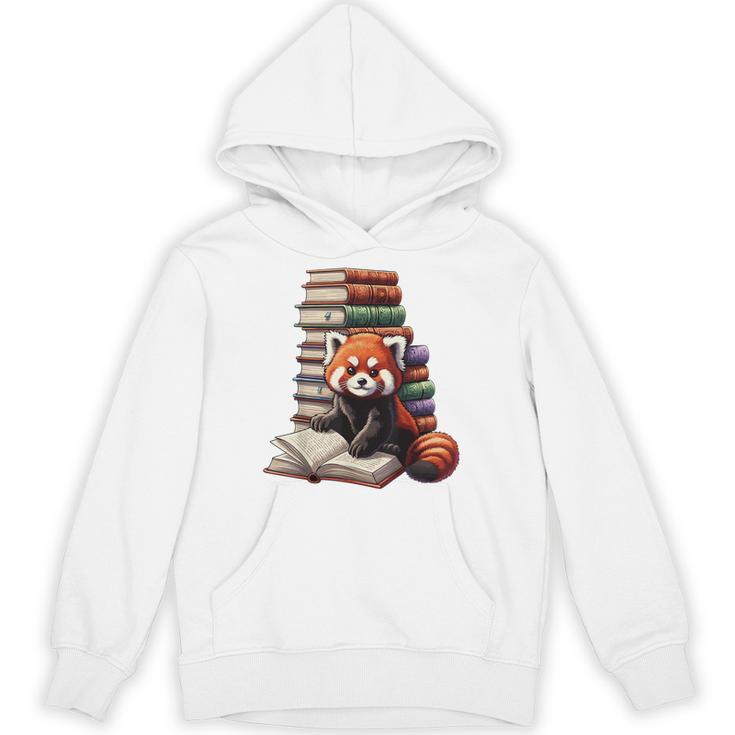 Cute Red Panda Reading Book Animal Bookworm Unisex Hoodie